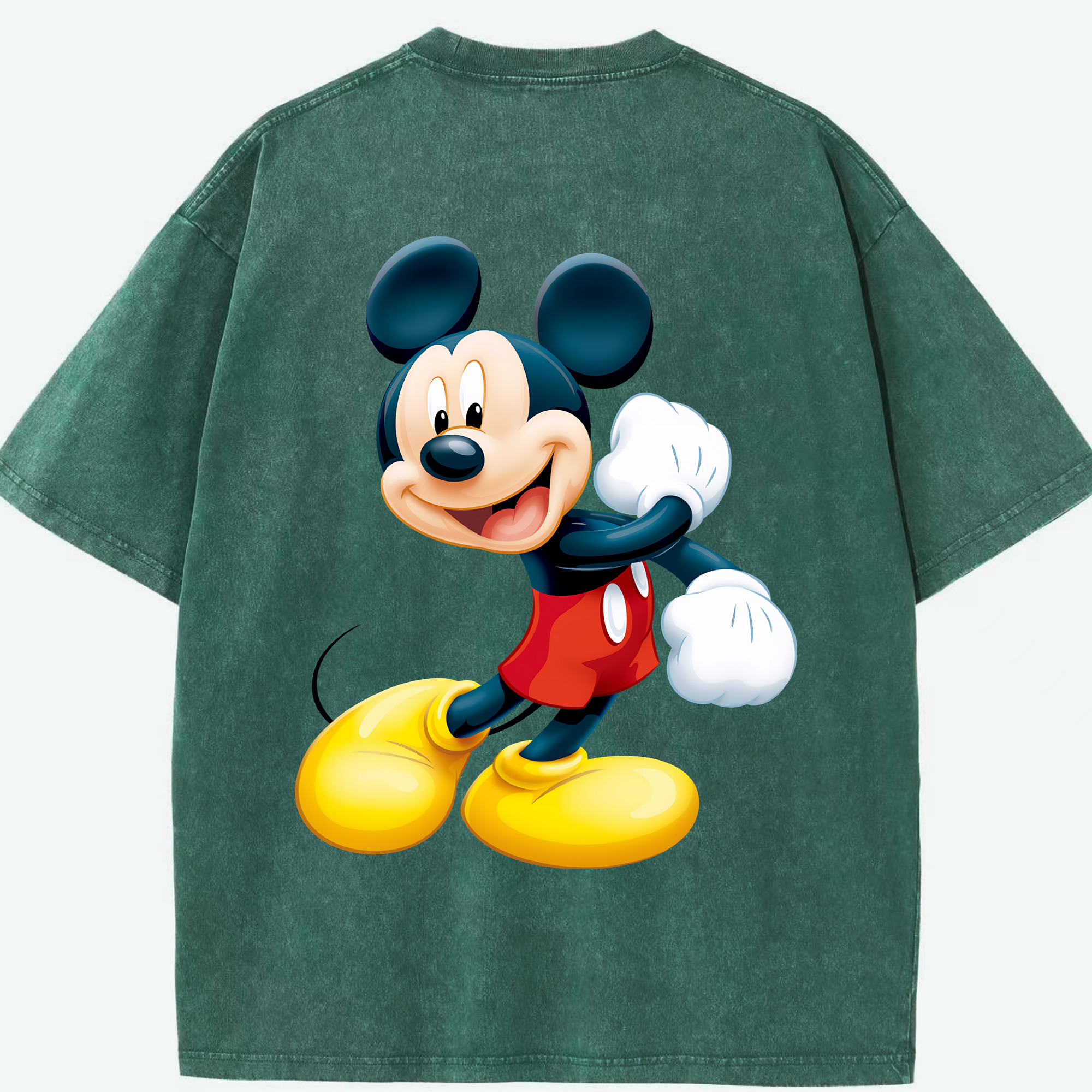 （画像用） ミッキーマウス Mickey Mouse 綿100% ヴィンテージ風 半袖Tシャツ（背面プリント）